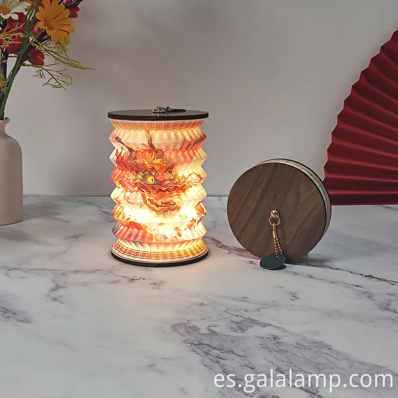 Elegante luz nocturna de linterna de papel portátil para espacios acogedores